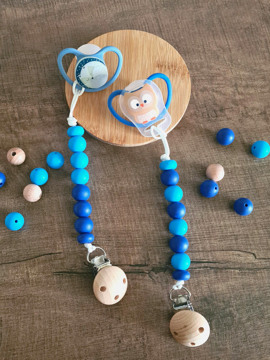 Cute handmade soother clip. Unique gift ideas for newborns and toddlers. Handcrafted Irish made. Up the Dubs!