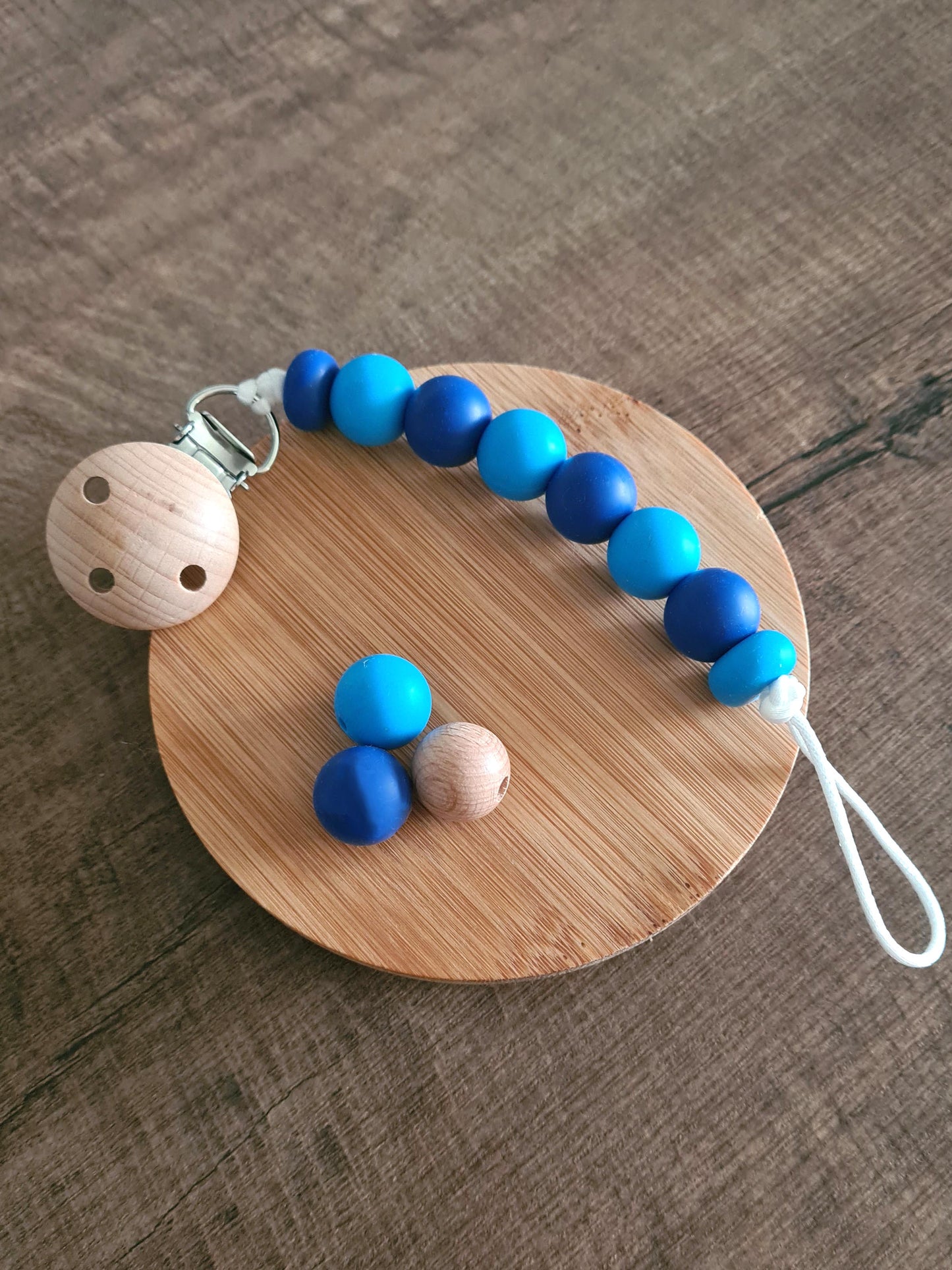 Cute handmade soother clip. Unique gift ideas for newborns and toddlers. Handcrafted Irish made. Up the Dubs! County flags Ireland