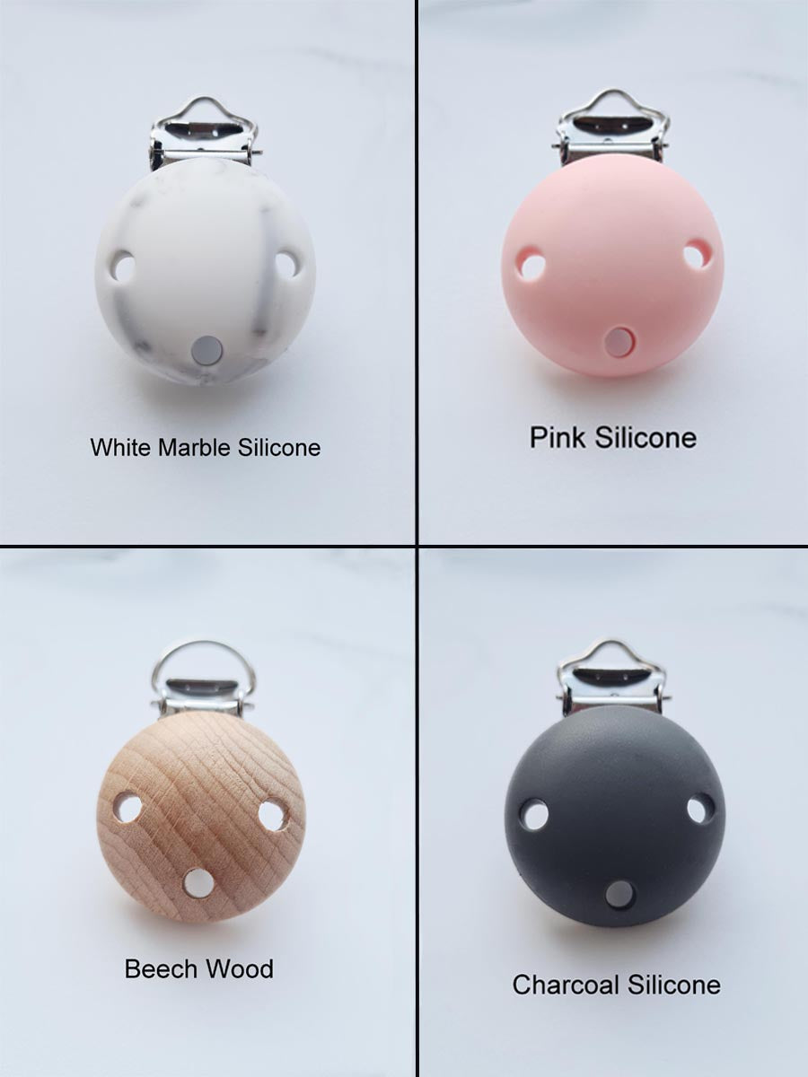 Personalised soother clips with name. Perfect as a Christening gift, a birthday gift or a gift for a newborn. Choose the clip!