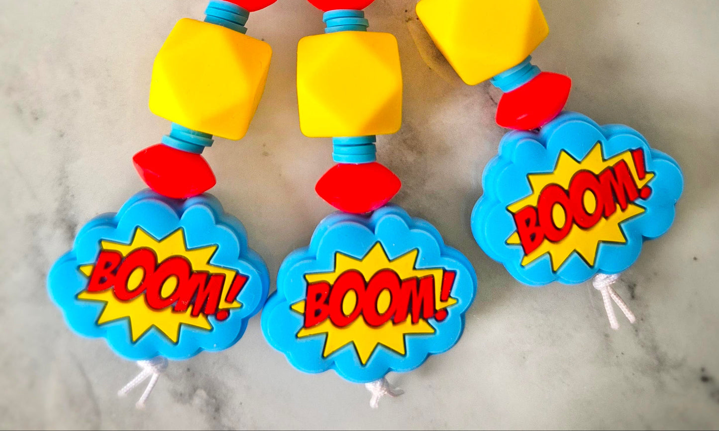 "Comic Boom" Keychain / Zip Puller / Bag Charm