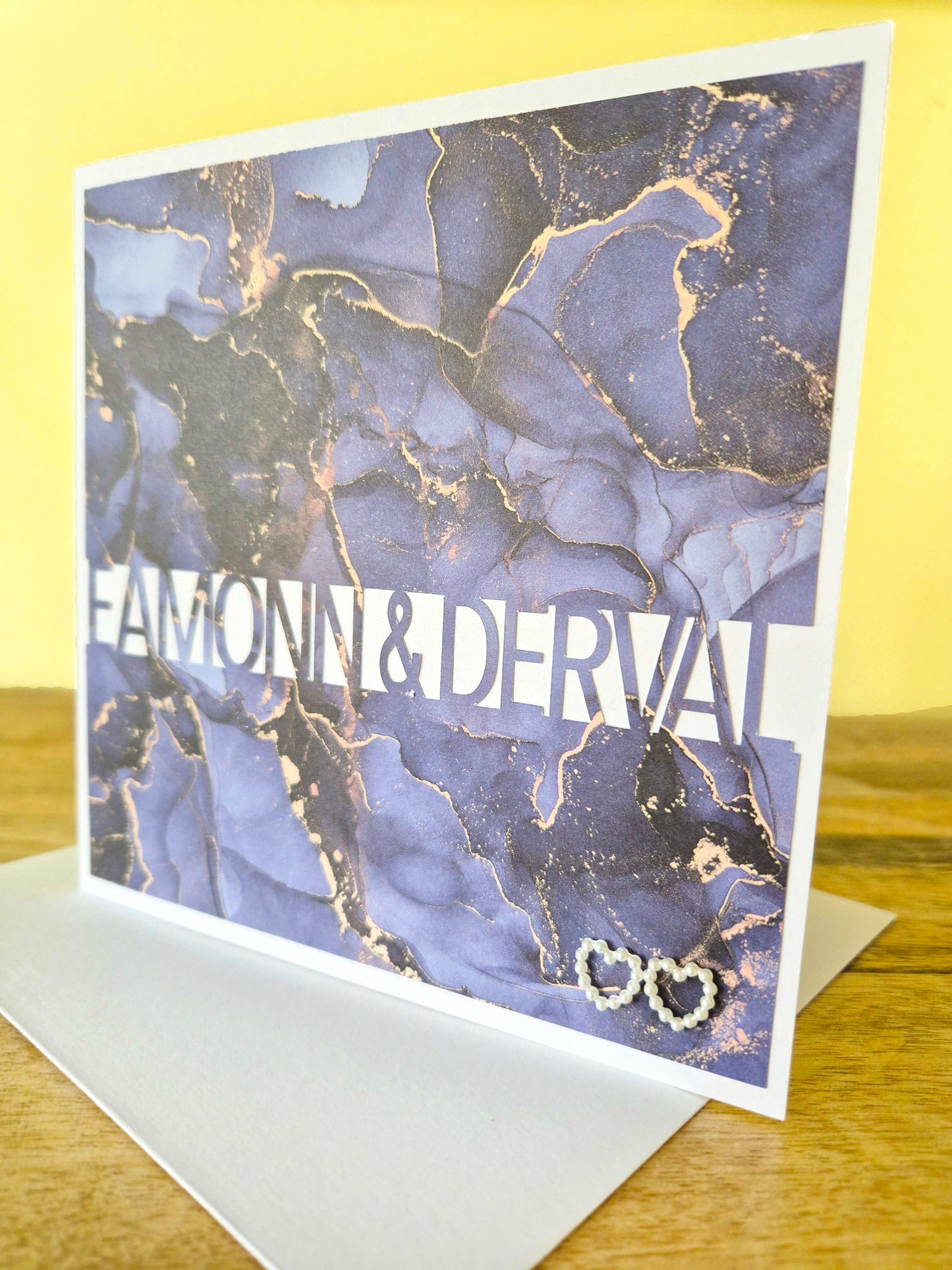 These personalised cards are ideal gifts for Anniversary's, Wedding's, Valentines Day and more. Fully Customisable and perfect for personalising with couples names.