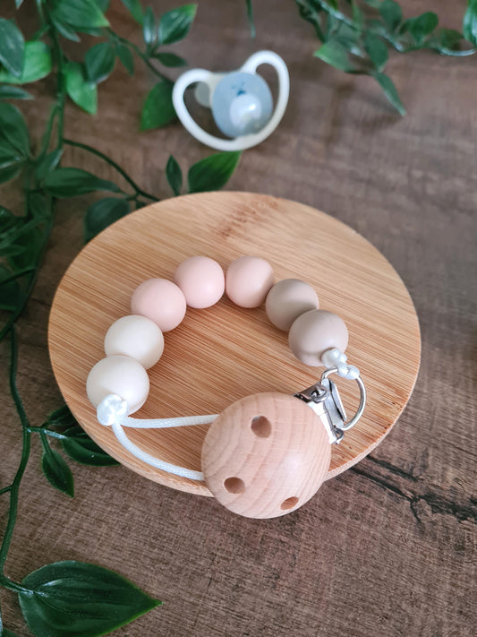 Cute handmade soother clip. Unique gift ideas for newborns and toddlers. Handcrafted Irish made.