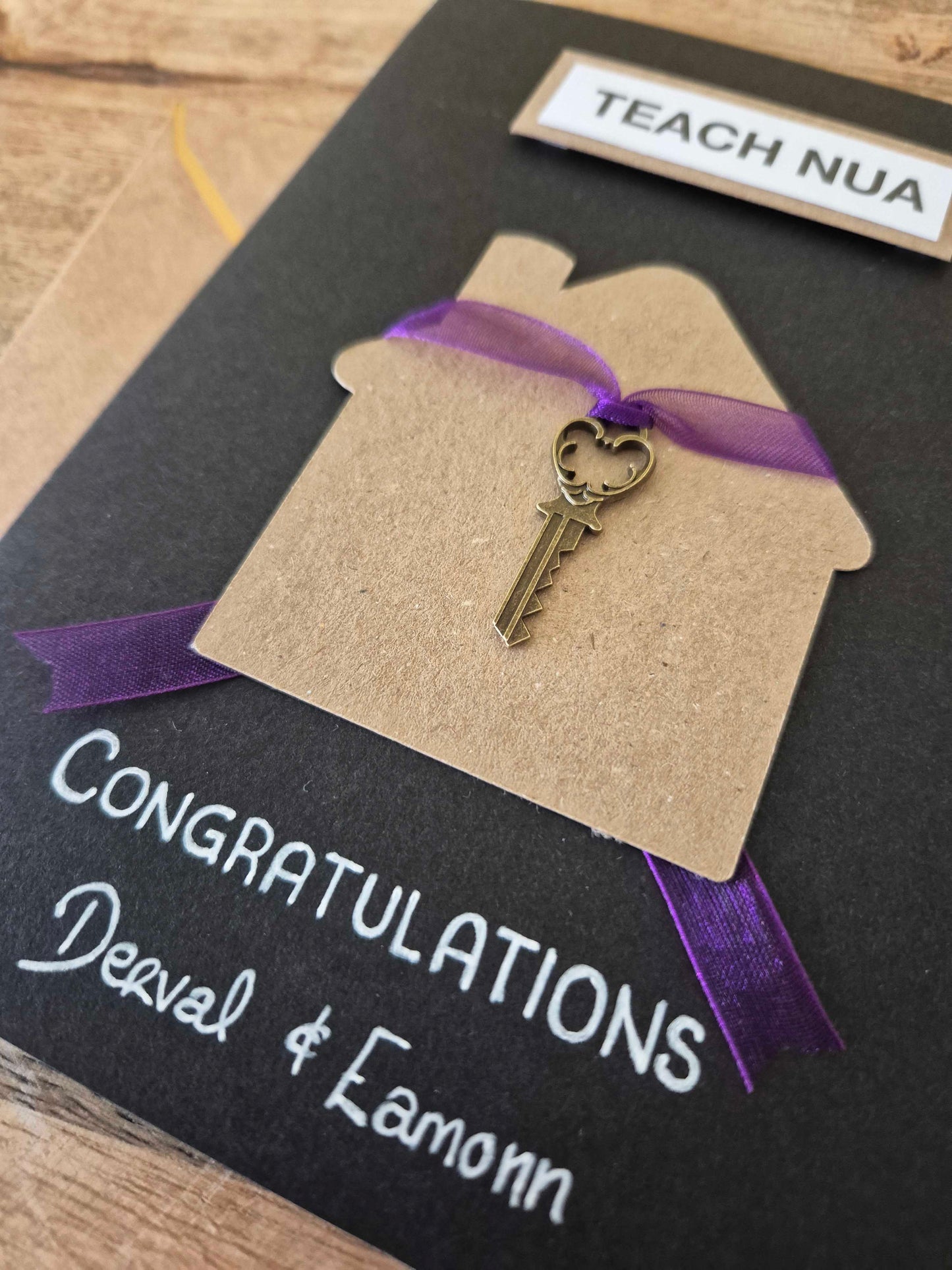 Buy this lovely, customisable card to congratulate that special someone who bought a Teach Nua (New Home!)