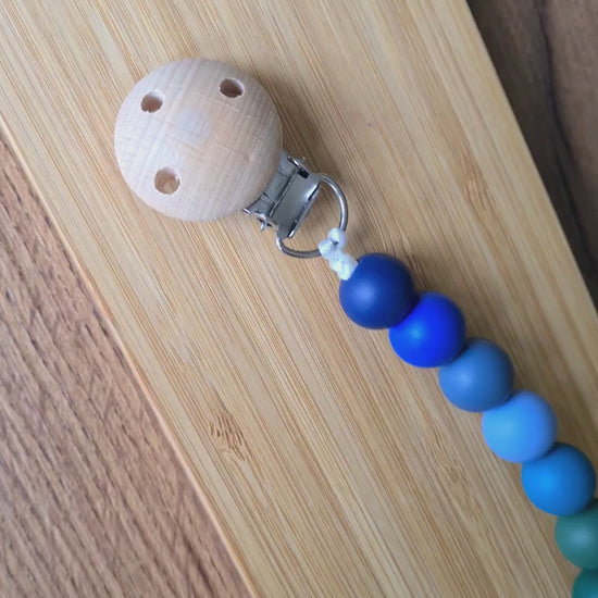 Cute handmade soother clip. Unique gift ideas for newborns and toddlers. Handcrafted Irish made. Grown with love on the blueberry farm!