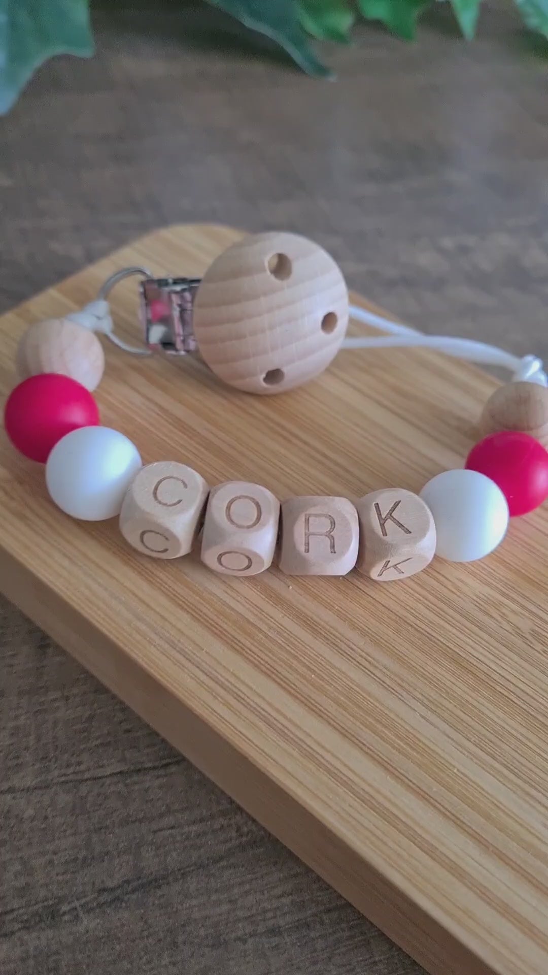 Soother clip for Cork football GAA fans, County Cork Hurling, GAA babies in general! Who doesn't love the Cork colours?! Also the perfect gift for Cork LGFA Mamas!