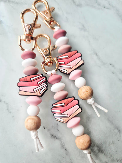 Pink Books Keychain