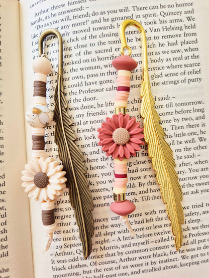 Selection of metal feather and beaded bookmarks. The perfect gift for yourself, or for that special book lover in your life!