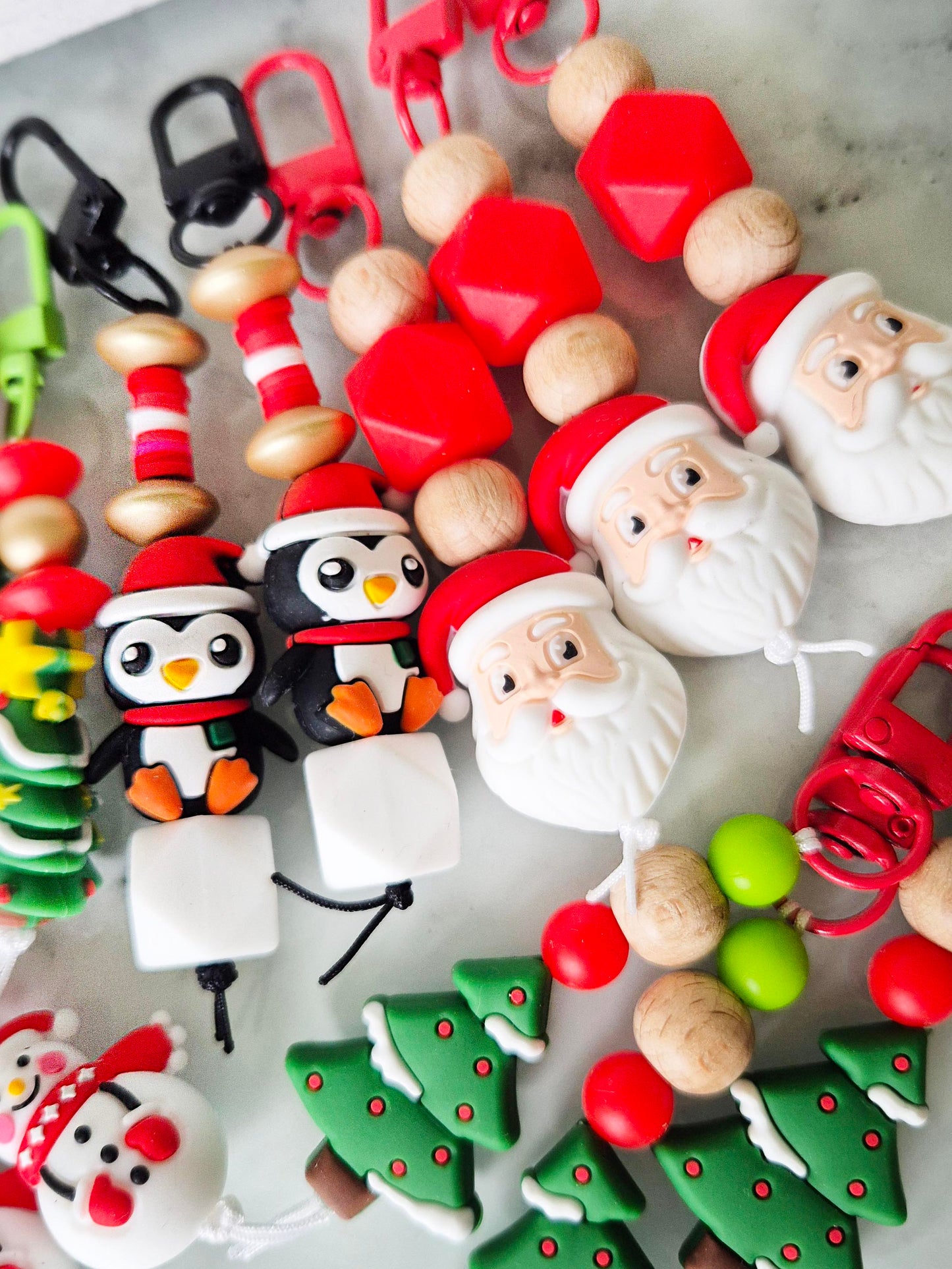 "Merry and Bright" Keychain / Zip Puller / Bag Charm