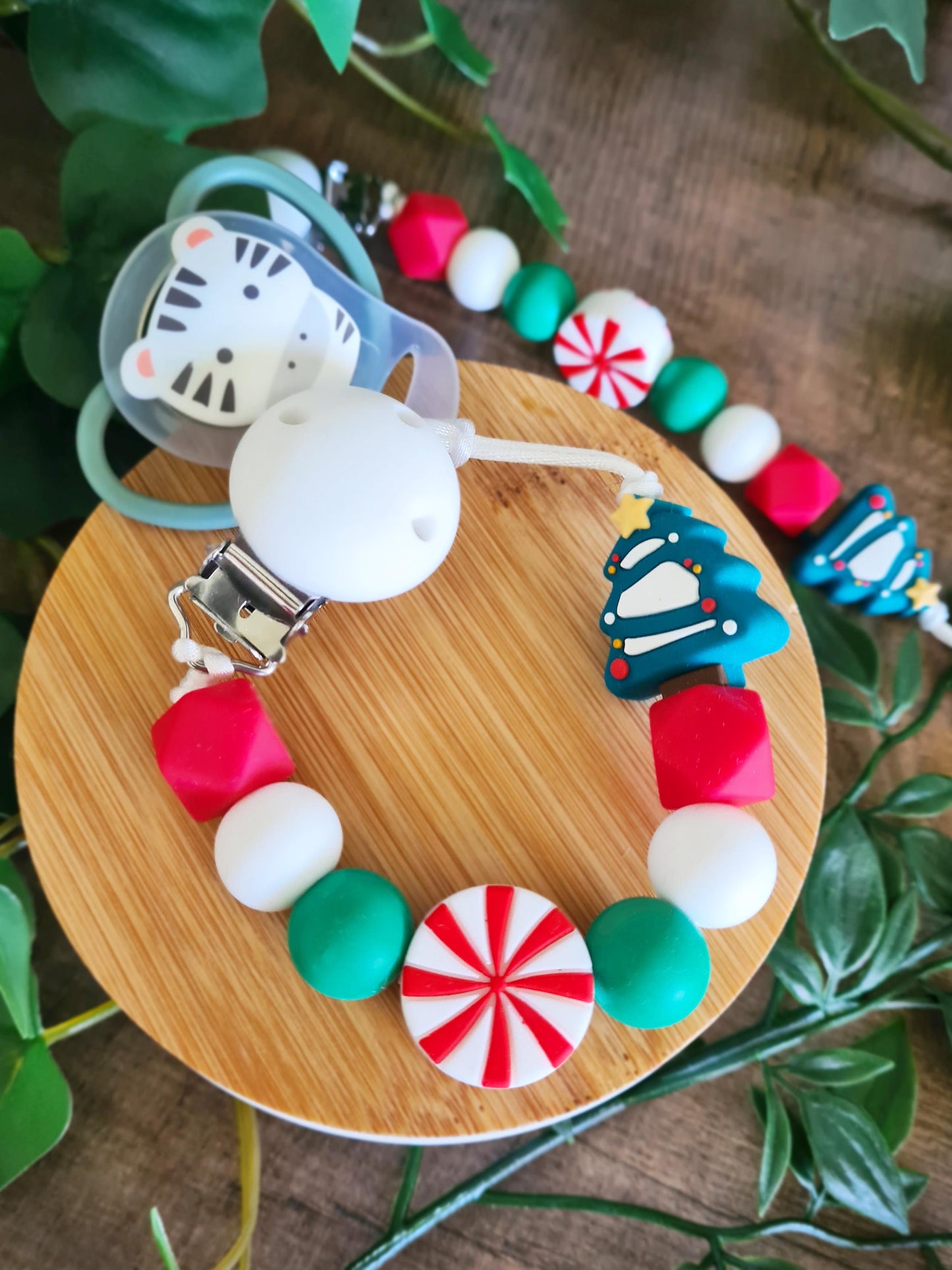"Candy Christmas" Soother Clip