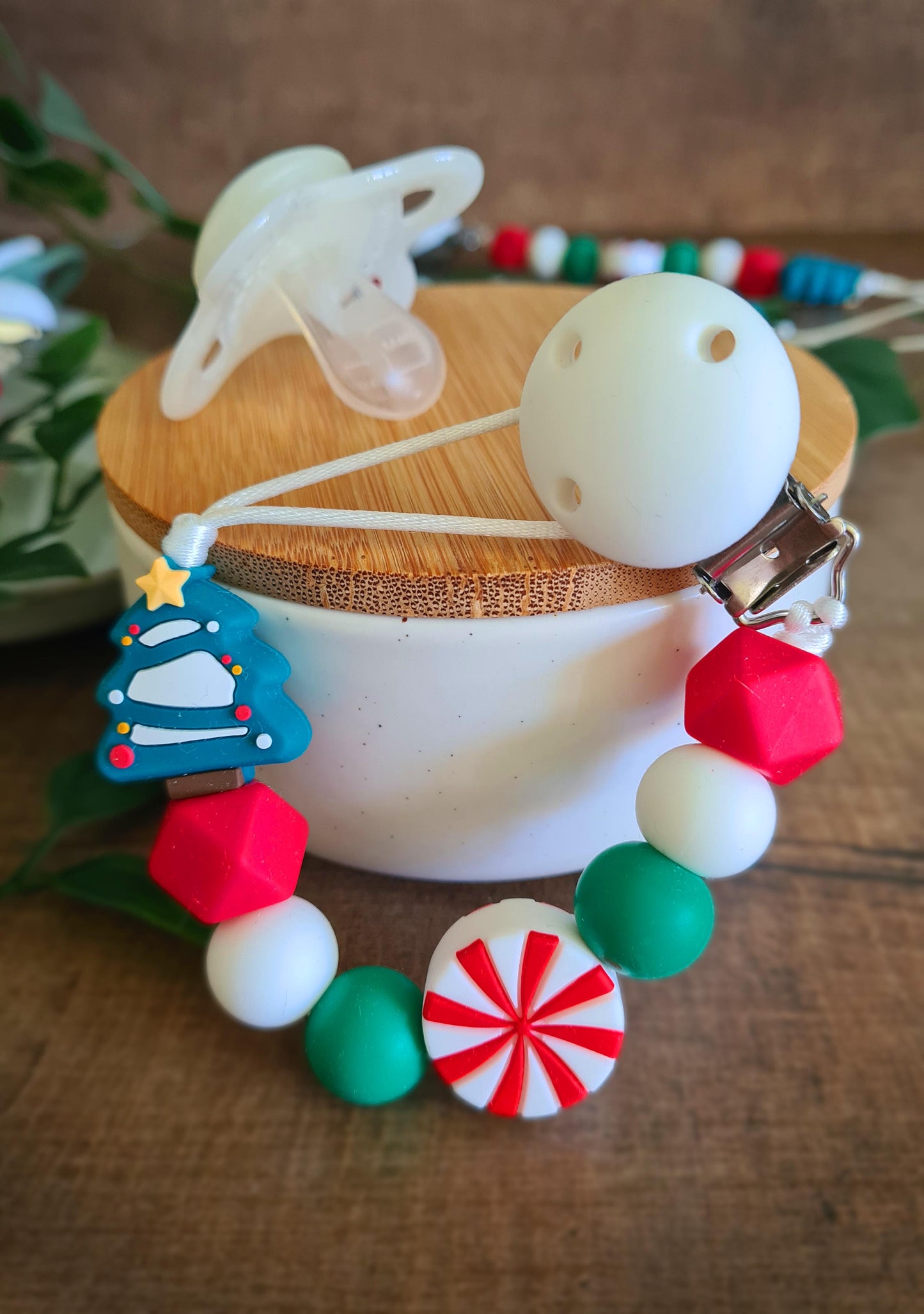 "Candy Christmas" Soother Clip
