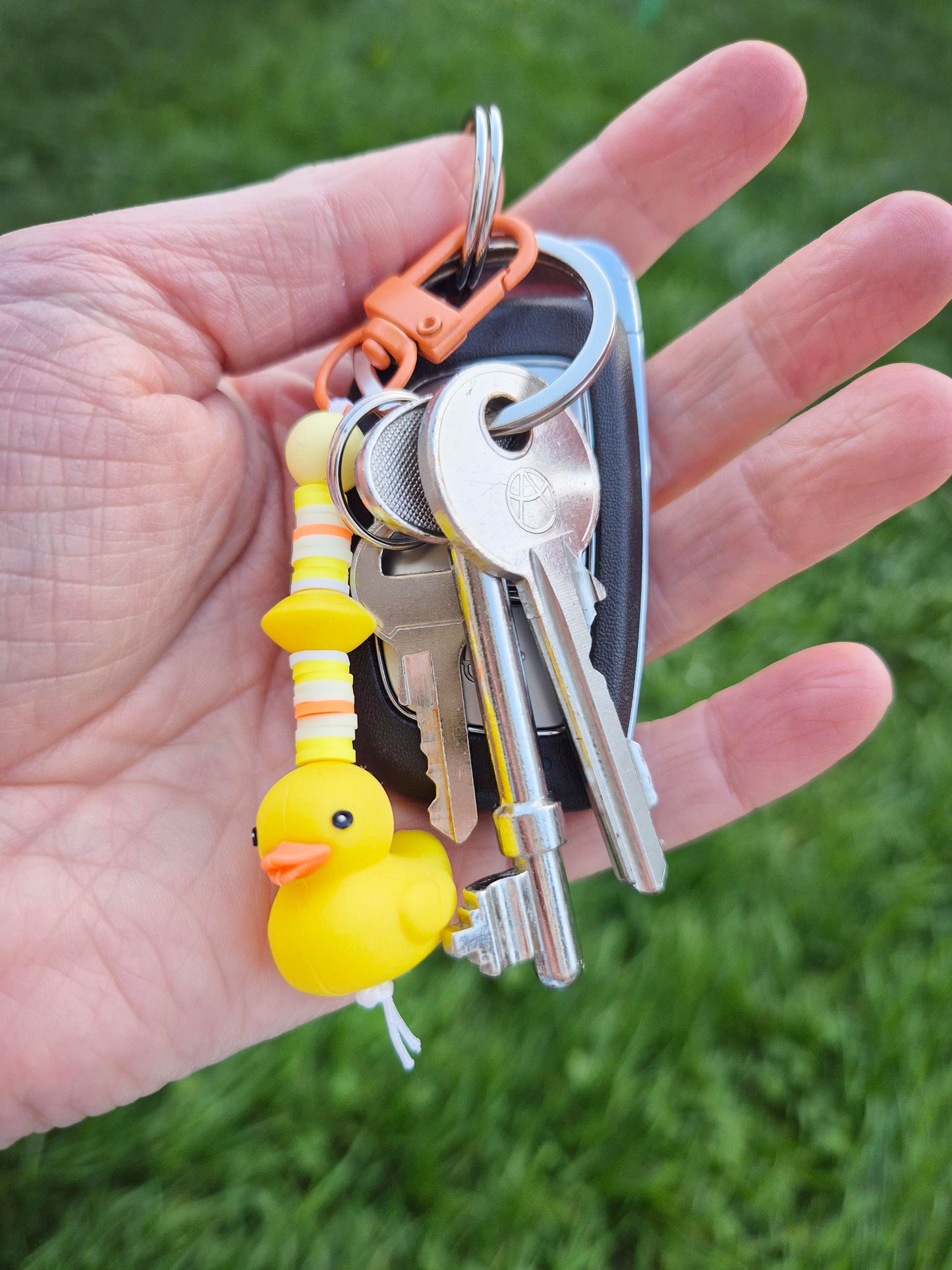Duck keychain on a set of keys