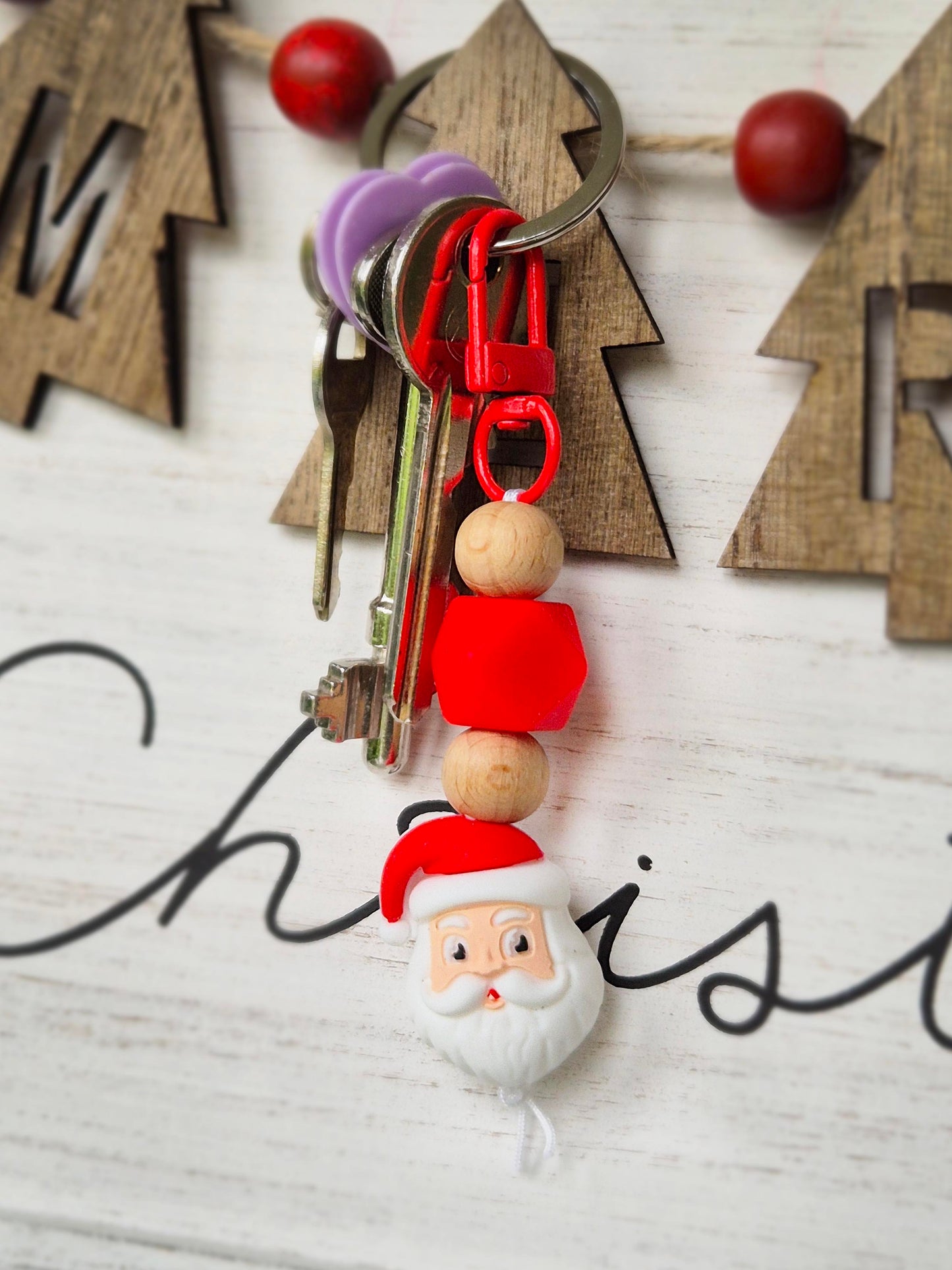 "Merry and Bright" Keychain / Zip Puller / Bag Charm