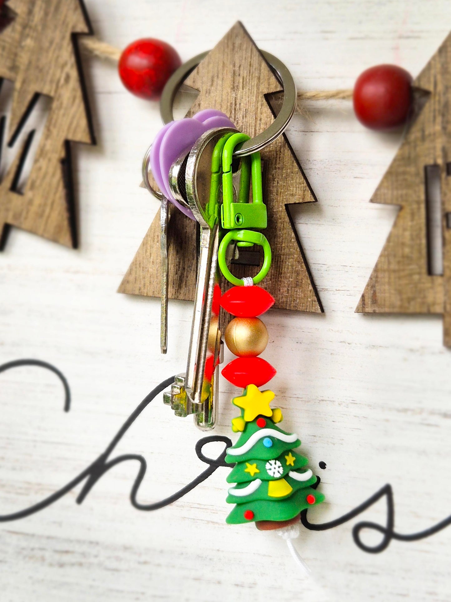 "Festive Tree" Keychain / Zip Puller / Bag Charm