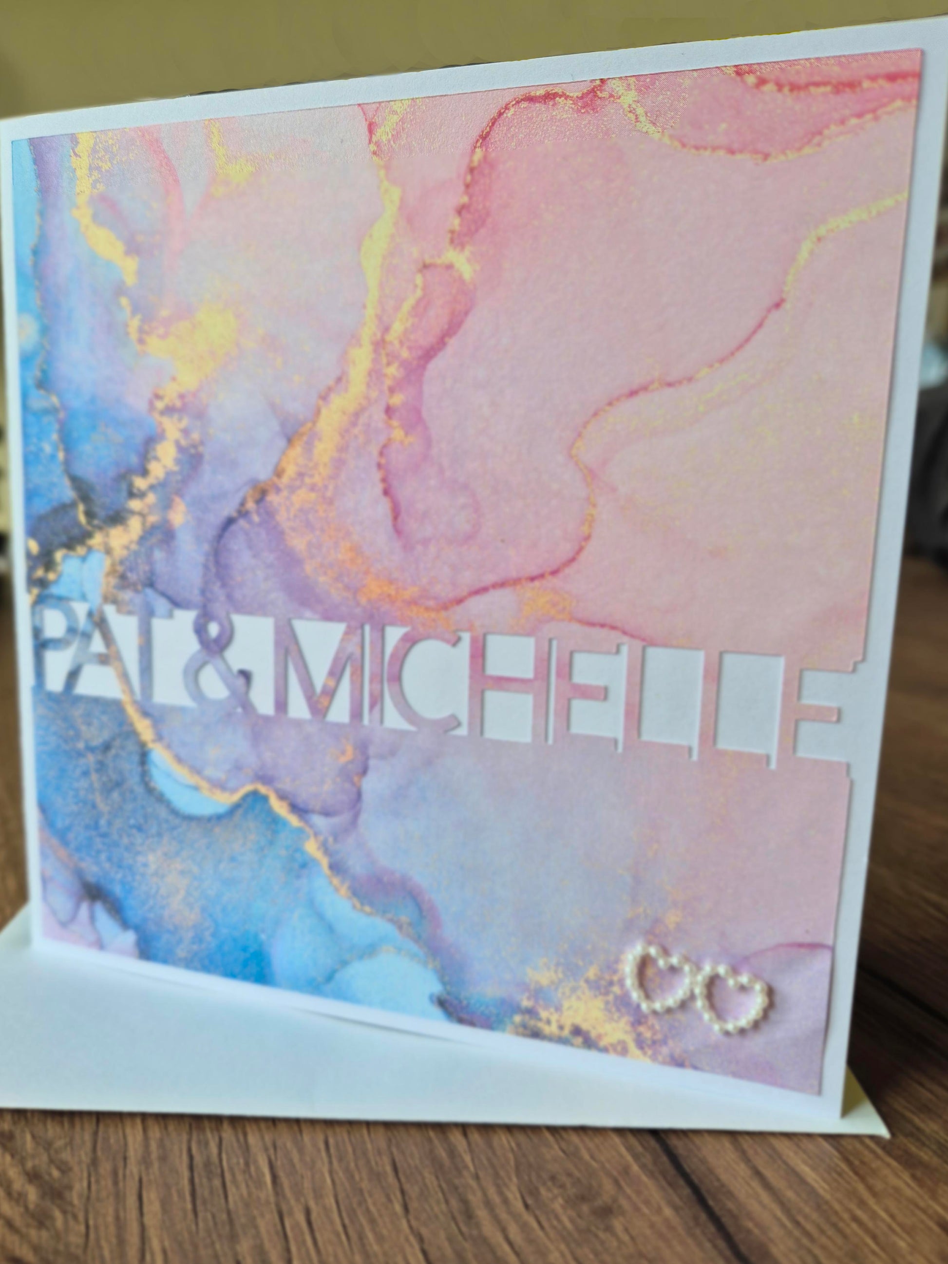 These personalised cards are ideal gifts for Anniversary's, Wedding's, Valentines Day and more.  Fully Customisable and perfect for personalising with couples names.