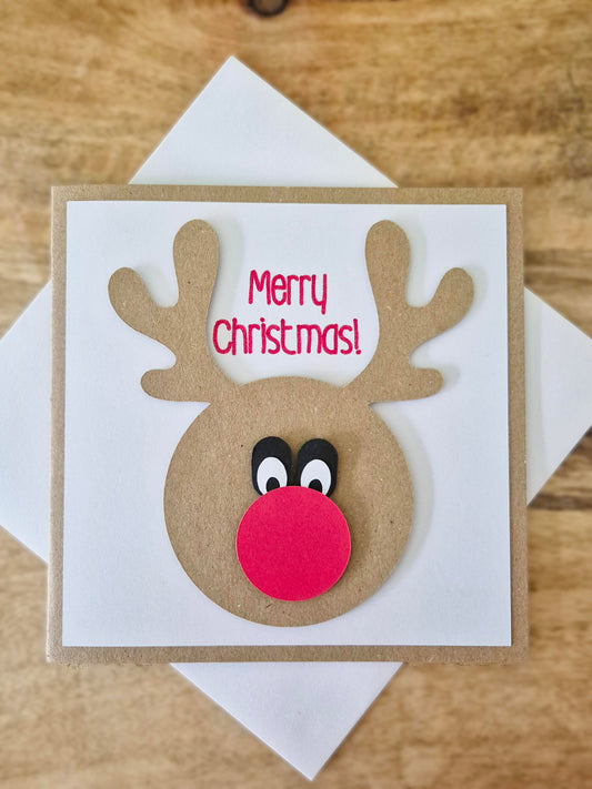 Red Nosed Reindeer Christmas Card