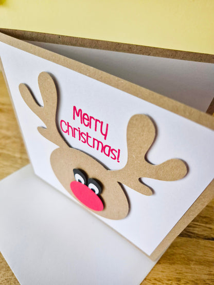 Red Nosed Reindeer Christmas Card