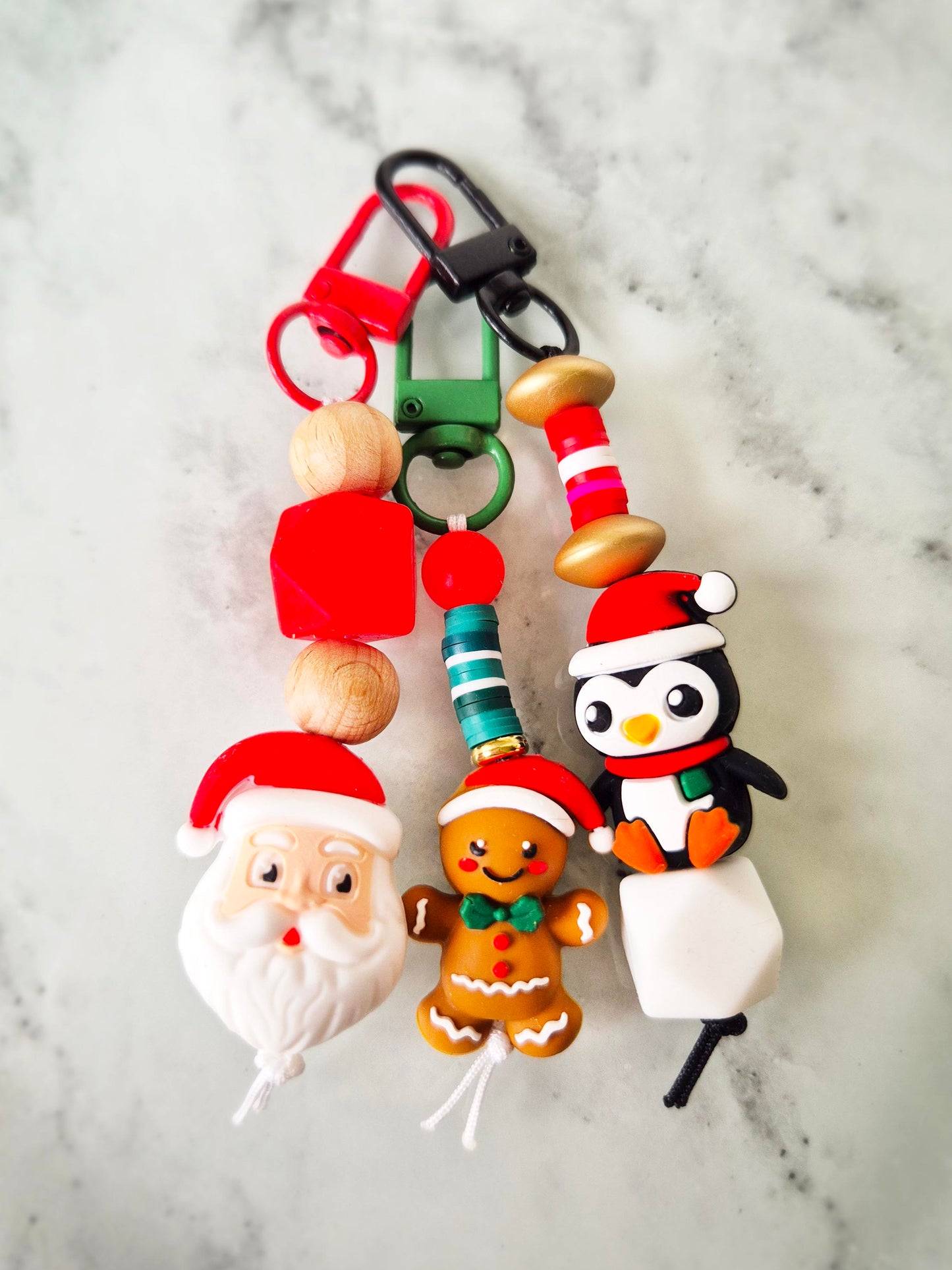 "Merry and Bright" Keychain / Zip Puller / Bag Charm