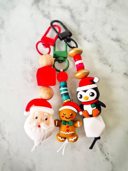 "Merry and Bright" Keychain / Zip Puller / Bag Charm