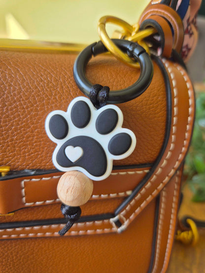 Pet collar decoration. For dogs and cats or any pet that wears a collar or has really cute paws and claws! Cute paw print clip on for collar. Can also be used as bag decor or a keychain.