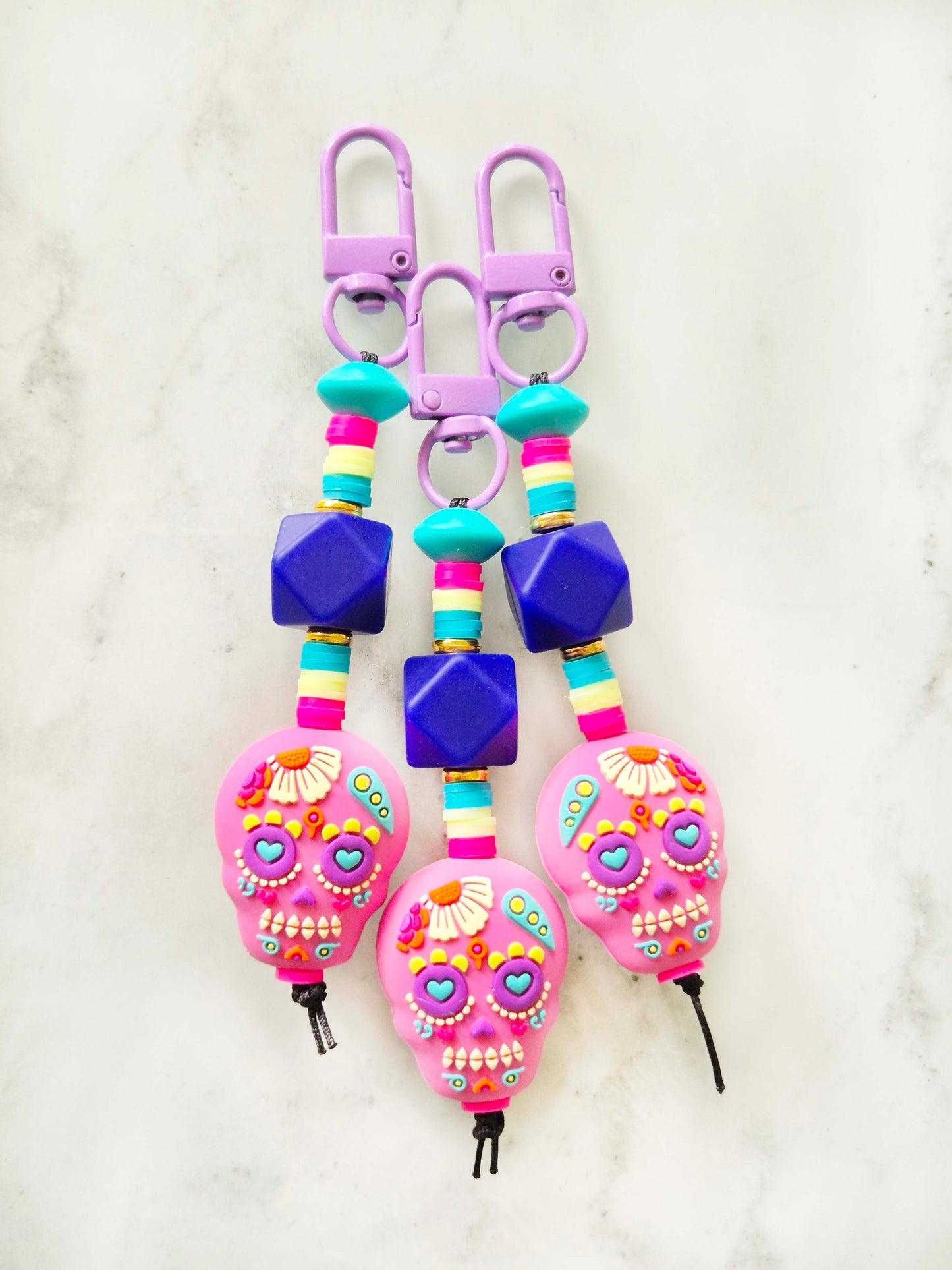 "Sugar Skull" Keychain / Zip Puller / Bag Charm