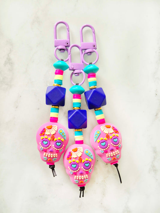"Sugar Skull" Keychain / Zip Puller / Bag Charm
