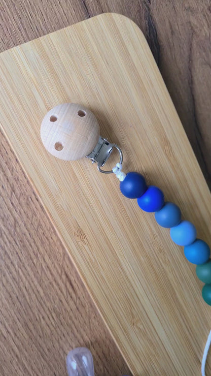 Cute handmade soother clip. Unique gift ideas for newborns and toddlers. Handcrafted Irish made. Grown with love on the blueberry farm!