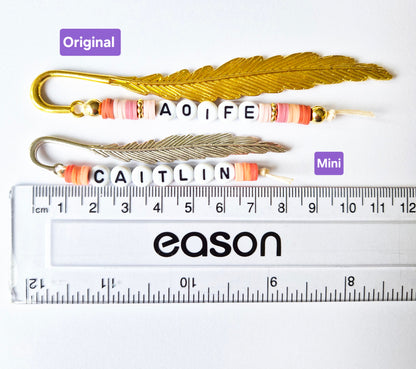 Size difference between original and mini personalised bookmarks