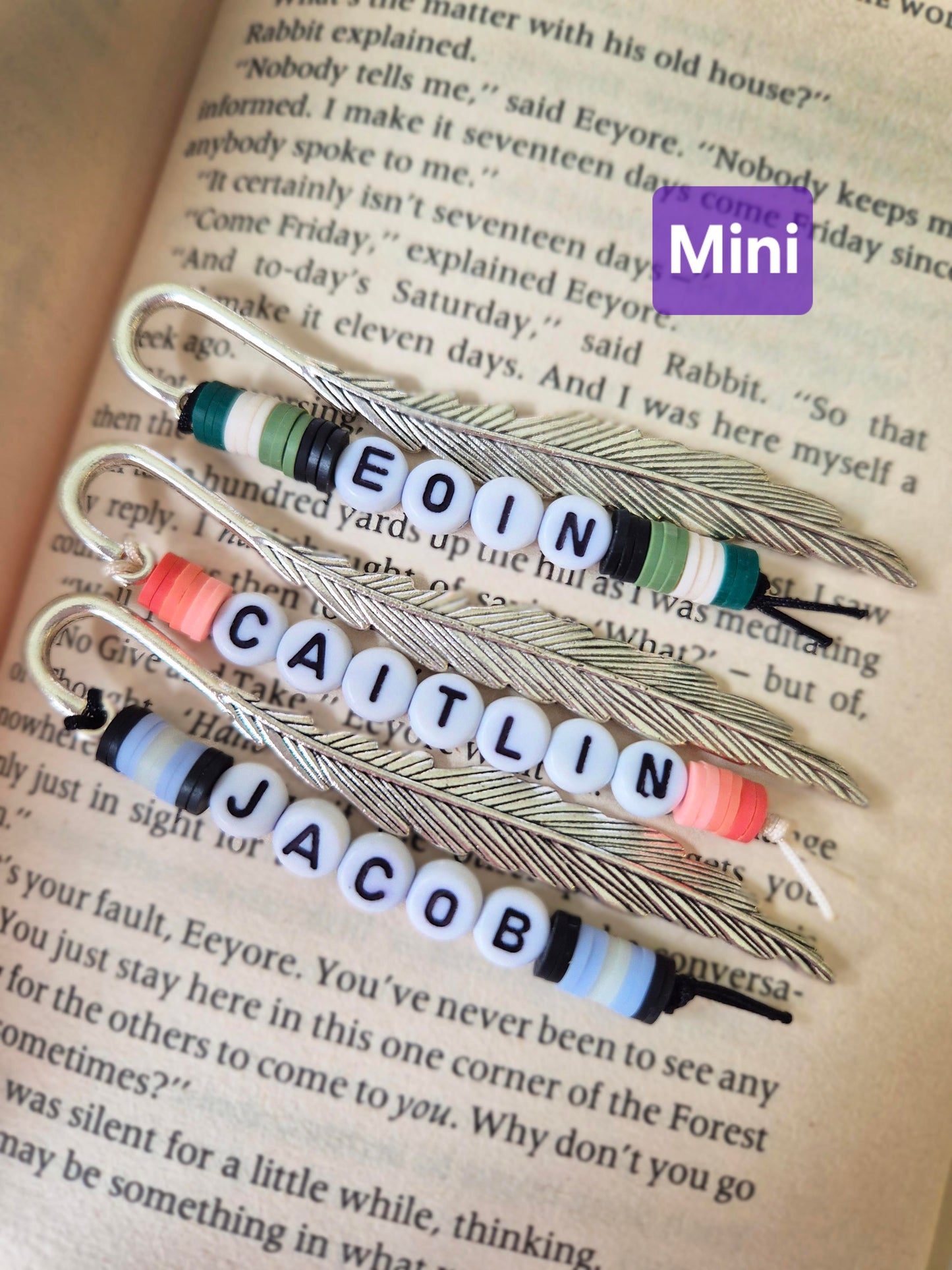 Mini Feather Bookmarks - personalised