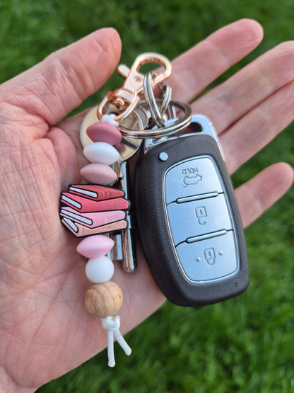 "Bookworm" Keychain / Zip Puller / Bag Charm