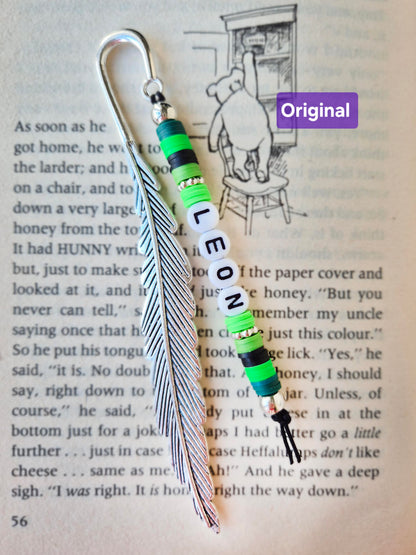 Personalised Bookmark on a book