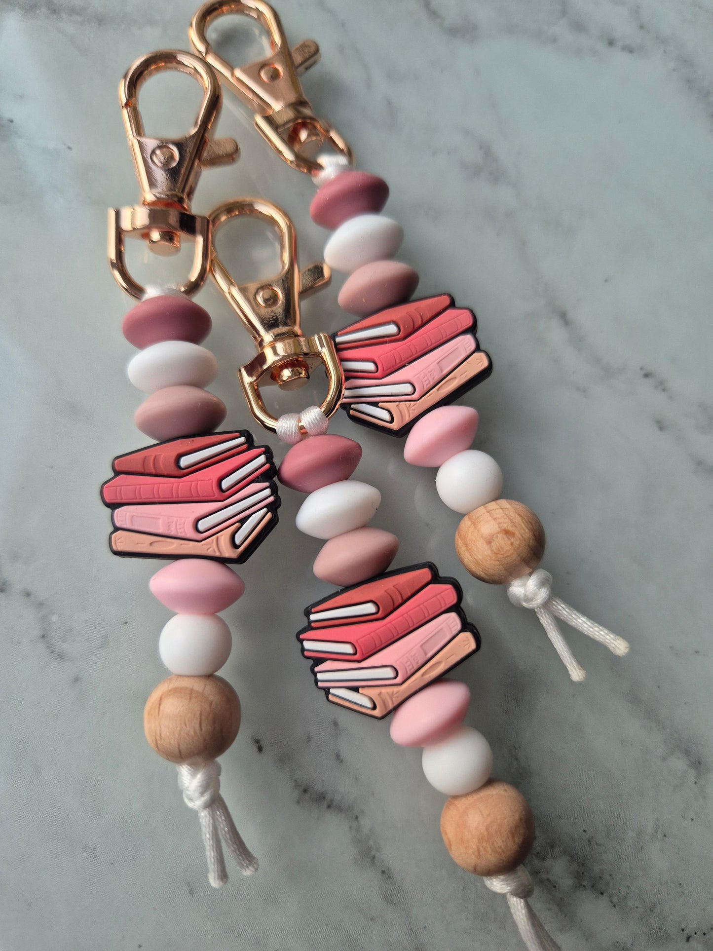 "Bookworm" Keychain / Zip Puller / Bag Charm