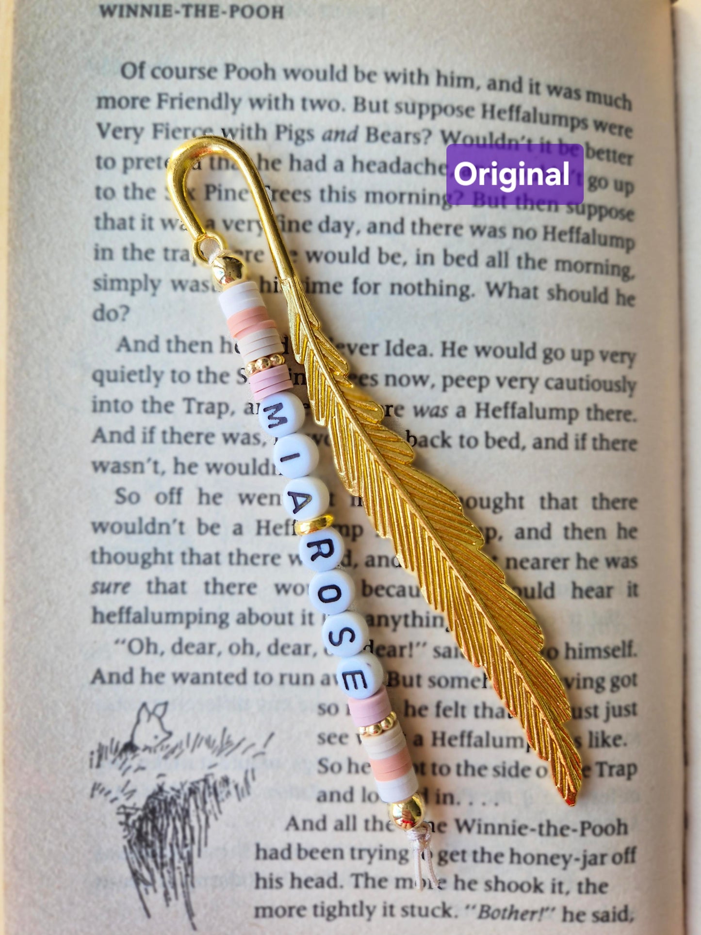 Personalised Bookmark on a book