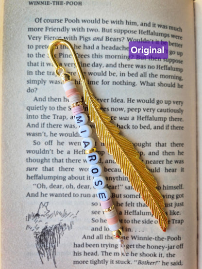 Personalised Bookmark on a book