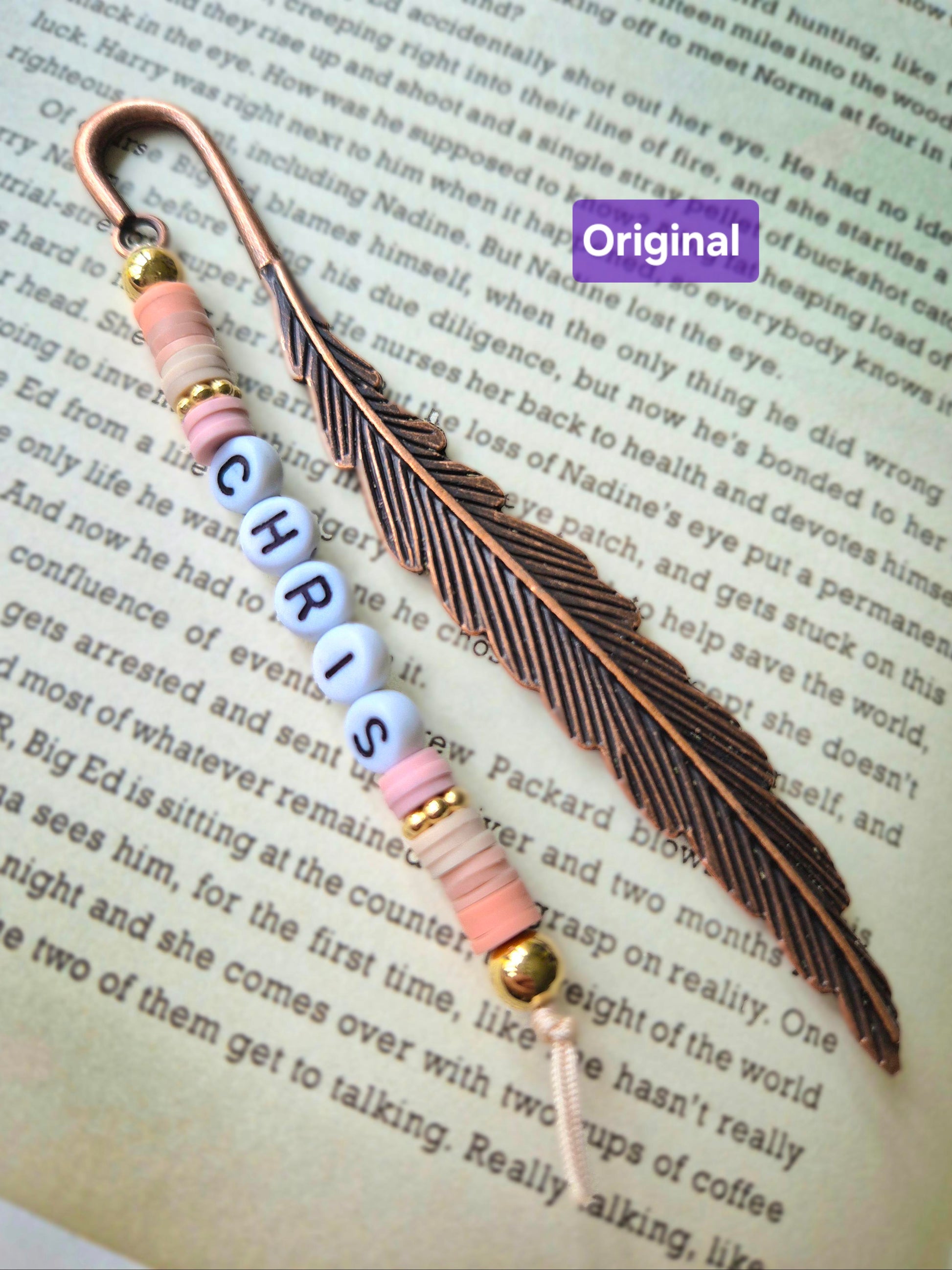 Personalised Bookmark on a book